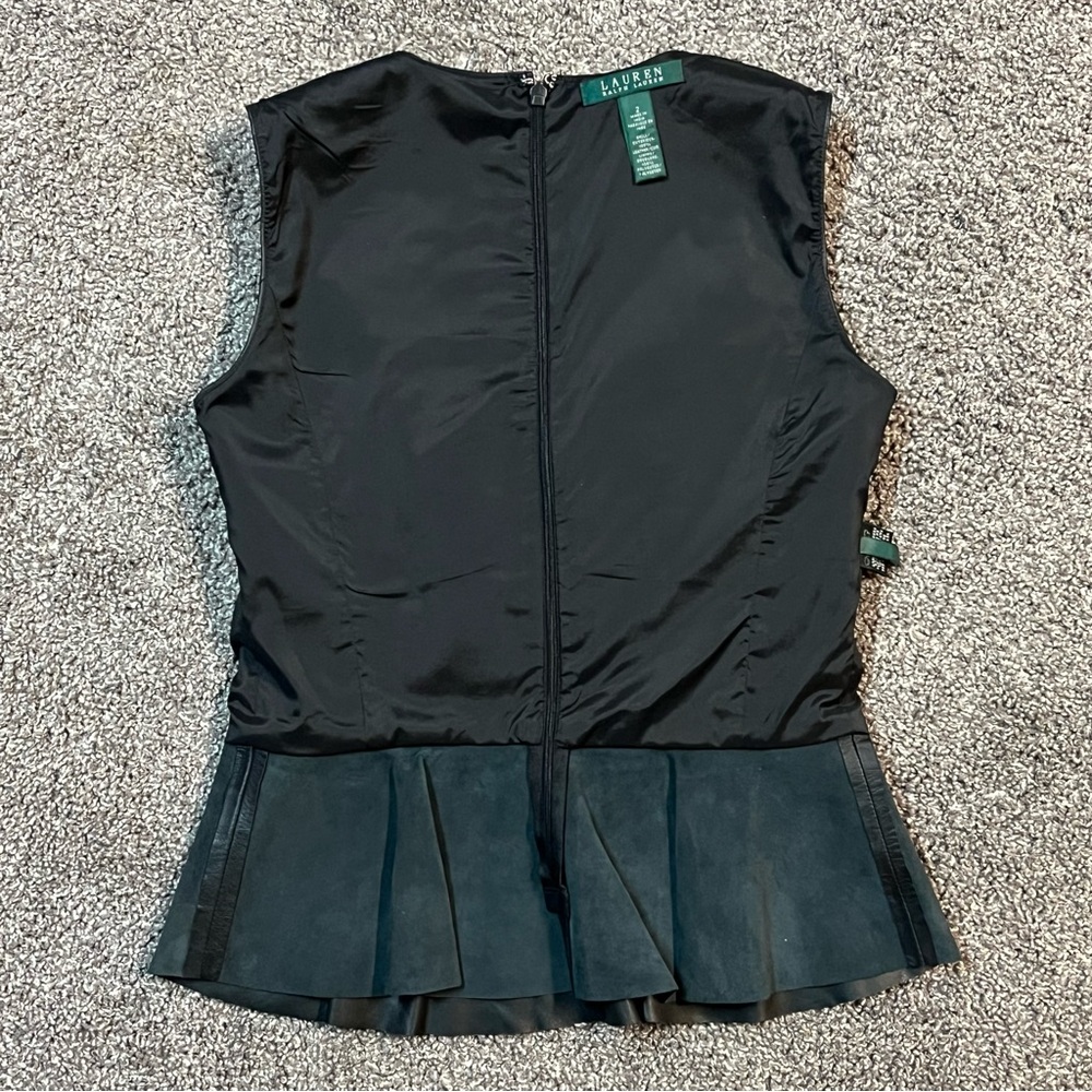 Lauren Ralph Lauren leather peplum tank shell. - Picture 11 of 14